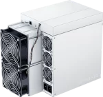 "KAS Miner KS3, a robust and efficient cryptocurrency mining device by Bitmain, with a white chassis, multiple cooling fans, and power connectors, branded with the Bitmain logo.