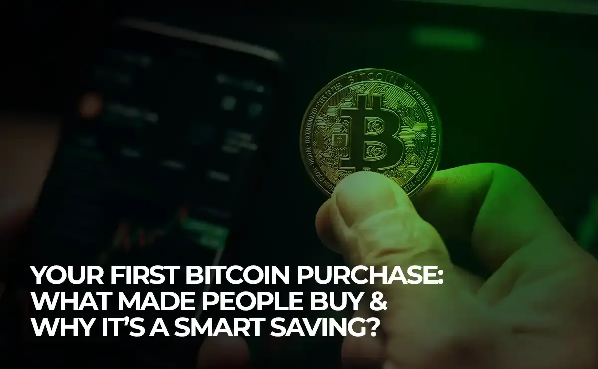 Wemine guide showing users making their first Bitcoin purchase and learning smart crypto saving strategies.